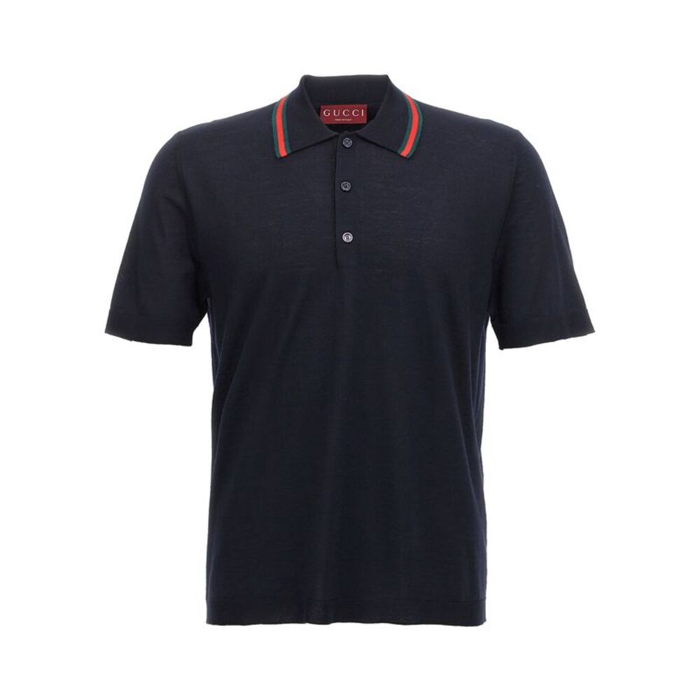 Gucci Blue Wool Polo Men's Shirt